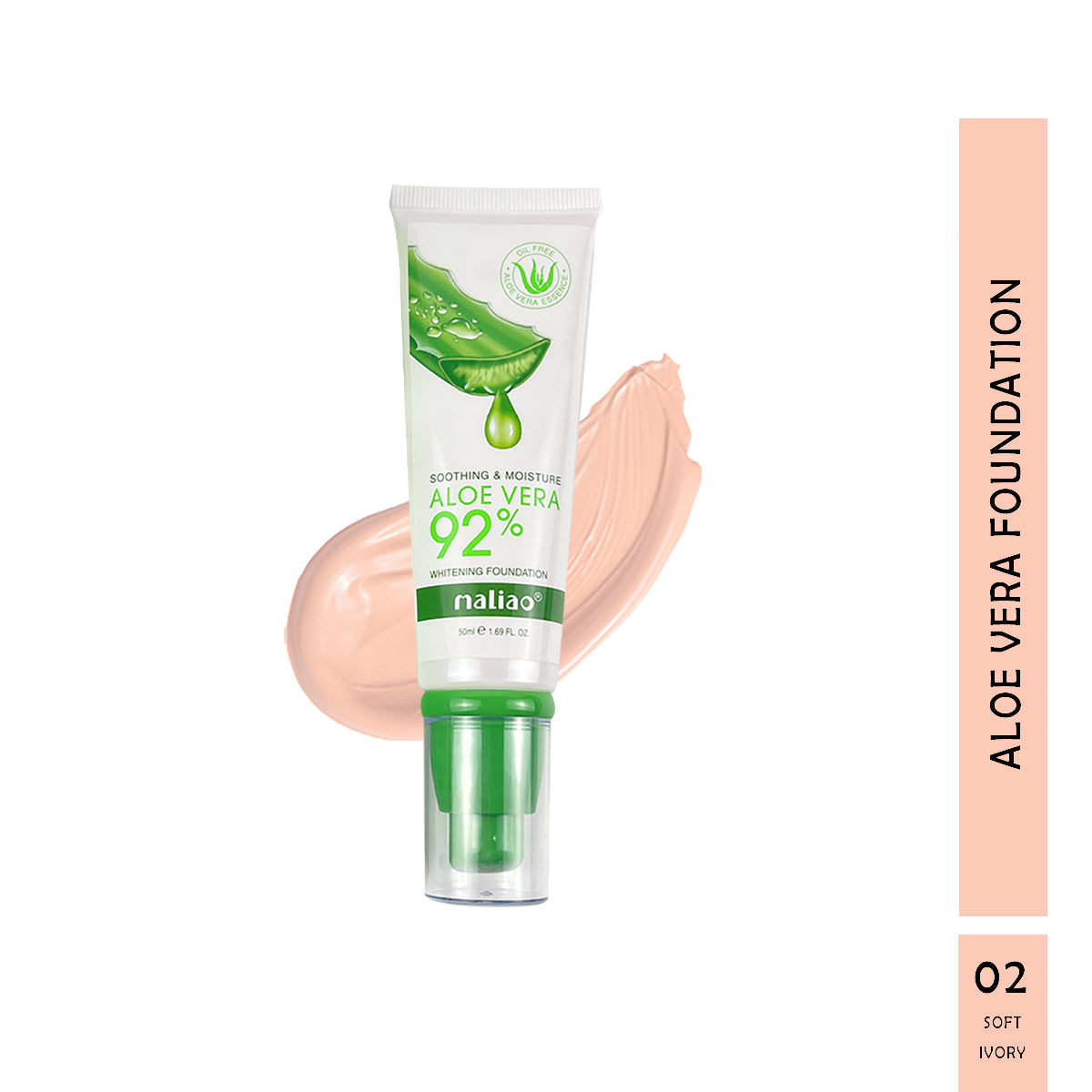 Maliao Aloe Vera 92% Soothing & Moisture Whitening Foundation - Nourish and Illuminate Face